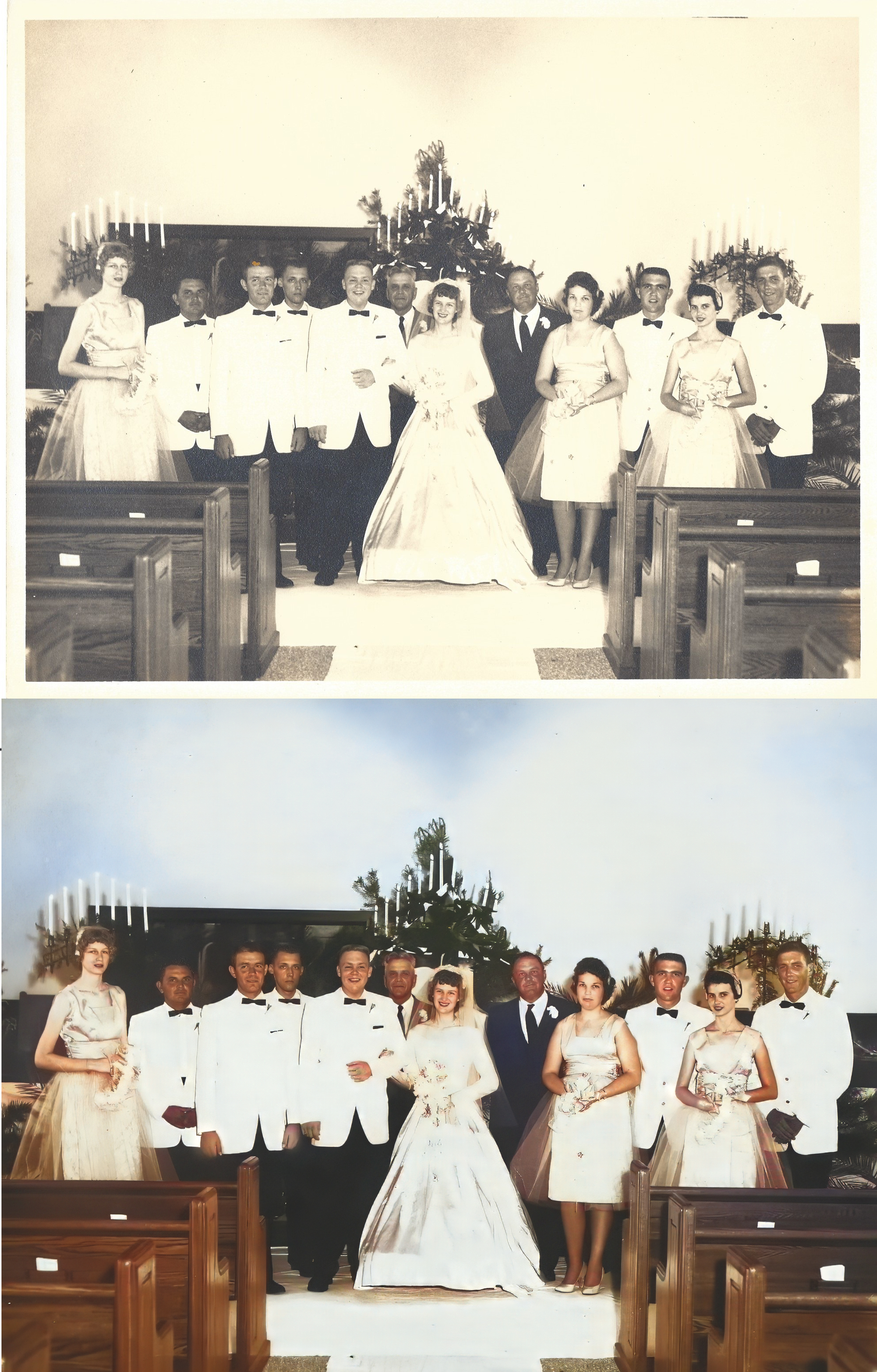 Photo Restoration Example - Wedding